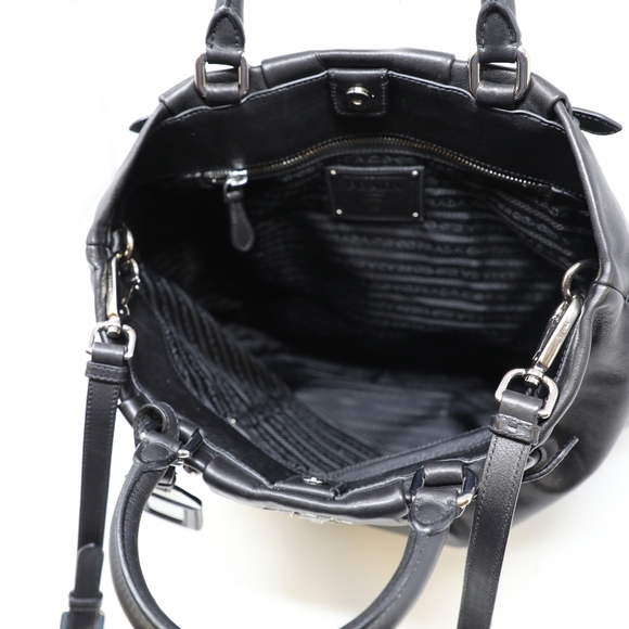 Prada Soft Calf Pleated Tote Bag – Black - Picture 9 of 16